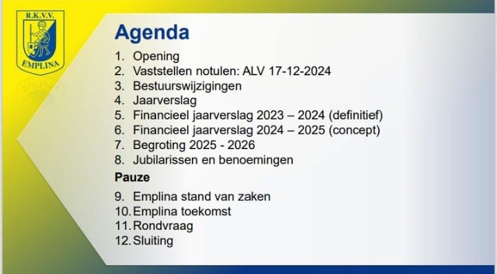 De agenda voor de ALV is bekend!