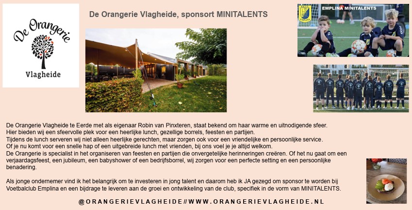 De Orangerie Vlagheide sponsort MiniTalents