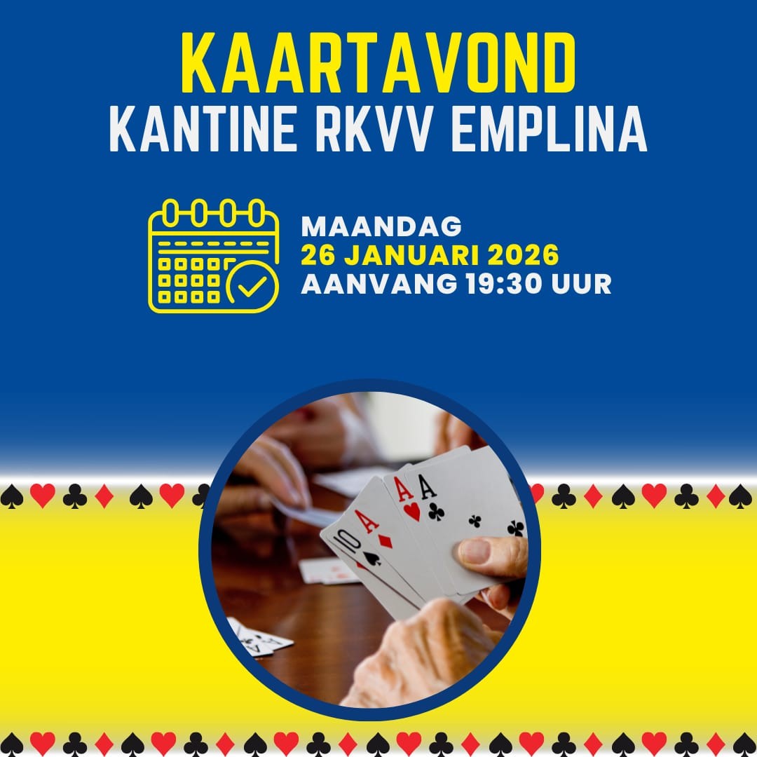 Kaartavond maandag 26 Januari